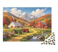 Autumn Farm 1000 Piezas Jigsaw Puzzle Reciclable Paper Countryside Scenery Puzzle para Adultos Regalo Divertido & Activity for Hogar Excelente Idea de Regalo for Men 70x50cm/1000pcs