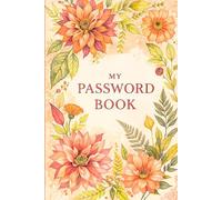 Autumn Floral Password Book - Elegant Watercolor Dahlia & Leaf Design in Peach, Coral & Burgundy - Cream Background, A-Z Tabs, Large Print Organizer by Volumani N