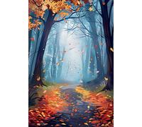 Autumn Forest Path Notebook - Serene Fall Foliage Journal with Misty Woods & Falling Leaves, 130 College Ruled Pages, 6x9 Softcover for Journaling, School, Notes, or Creative Writing