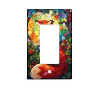 Autumn Fox - Placa de cubierta para interruptor de luz/cubierta de toma, escena de bosque naranja vibrante, placas de pared termoplásticas, balancín individual de tamaño estándar