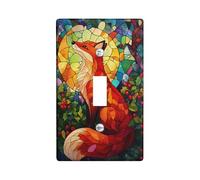 Autumn Fox - Placa de cubierta para interruptor de luz/cubierta de toma, escena de bosque naranja vibrante, placas de pared termoplásticas, tamaño estándar, palanca individual