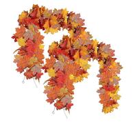 Autumn Garland - Silk Artificial Fall Mantle Decor, 2PCS Thanksgiving Door Hanger, Elegant Seasonal Decoration, Easy Clip Wreath Set, Top Performance Home Decor for Wedding Dinner Parties, Fall Colors