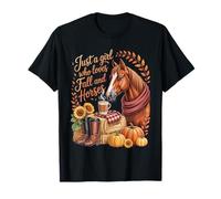 Autumn Girl Just a Girl Who Loves Fall and Horses Women Girl Camiseta