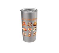 Autumn Girly Happy Fall You All Autumn Pumpkin Acción de Gracias Vaso térmico de acero inoxidable de doble pared
