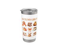 Autumn Girly Happy Fall You All Autumn Pumpkin Acción de Gracias Vaso térmico de acero inoxidable de doble pared