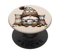 Autumn GNOME For Cold Sweater Weather with Hot Cocoa Mug PopSockets PopGrip Adhesivo
