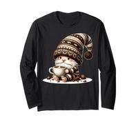 Autumn GNOME For Fall Women Men and Kids Who Loves Hot Cocoa Manga Larga