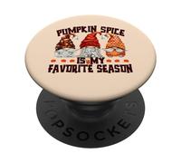 Autumn GNOME For Women Pumpkin Spice Is My Favorite Season PopSockets PopGrip Adhesivo