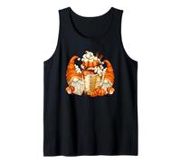 Autumn GNOME with Fall Coffee For Women Pumpkin Spice Latte Camiseta sin Mangas
