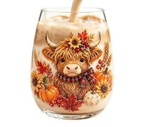 Autumn Harvest Glass - Decorative Glass Tumbler Seasonal Harvest Design