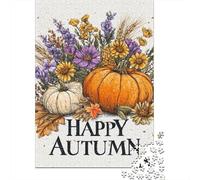 Autumn Harvest Greetings Card Rompecabezas Imposible,desafío for Adults Entretenimiento Creativo 1000 Piezas Obra De Arte De Juego De para Adultos Y Niños Mayores De 12 Años 52x38cm/1000pcs