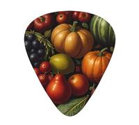 Autumn Harvest - Púas de guitarra estampadas, juego de 12 piezas con 3 grosores diferentes, adecuadas para guitarras eléctricas y acústicas
