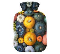 Autumn Harvest Pumpkins - Botellas de agua caliente con cubierta suave, calentador de pies y manos, bolsa de agua caliente para compresas frías y calientes, 1 litro