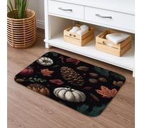 Autumn Harvest - Tapete de baño de secado rápido, absorbente y antideslizante, diseño de hojas de piñas y calabaza, tapete de ducha antideslizante, acogedor, de franela, lavable, para baño, baño, baño