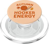 Autumn Hooker Energy Cozy Fall Crochet Vibes, Divertida creadora PopSockets PopGrip para MagSafe