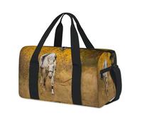 Autumn in Dog - Bolsa de deporte para niños, niñas, niños, mujeres, hombres, caballos blancos, durante la noche, fin de semana, bolsa de viaje para llevar al gimnasio, bolsas de lona casuales