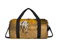Autumn in Dog - Bolsa deportiva con compartimento para zapatos, diseño de caballo blanco, para fin de semana, viajes, gimnasio, organizador de equipaje para mujeres, hombres, niños y niñas