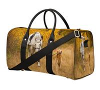 Autumn in Dog Brings Horse Travel Duffle Bag for Women Men Girls Boys, White Horse Weekend Overnight Bags 22.7 L Tote Cabin Luggage Bag for Sports Gym Yoga, color, 22.7 L, Organizador de bolsas