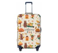Autumn In The Forest Welcome Fall Fundas de equipaje de viaje - Fundas protectoras elásticas para maletas de 18 a 32 pulgadas, Negro -, CH