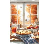 Autumn Kitchen Notebook: College Ruled Journal with Homemade Apple Pie & Cozy Fall Kitchen Cover | 6 x 9 Matte Paperback Notebook for Writing, Notes & Journaling