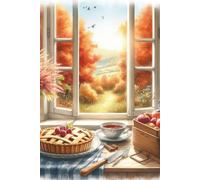 Autumn Kitchen Notebook: College Ruled Journal with Homemade Berry Pie & Cozy Fall Kitchen Cover | 6 x 9 Matte Paperback Notebook for Writing, Notes & Journaling