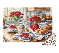 Autumn Kitchen Tea 100% Recycled Cardboard Tea Table 1000 Piece Jigsaw Puzzles Adults and Children Fun Present 70x50cm/1000pcs