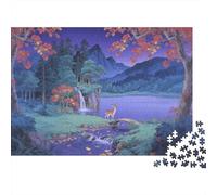Autumn Lake Forest 1000 Pieza Puzzle Reciclable Paper Paisaje de Ensueño Senior Puzzles Accesorios de Juego de Fiesta Gran Idea de Regalo for Women and Men Both 70x50cm/1000pcs