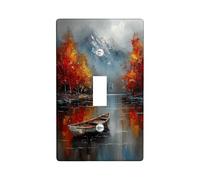 Autumn Lake Light Switch Cover Plate / Outlet Covers Rustic Orange Maple Trees para decoración de pared, placas de pared termoplásticas, tamaño estándar, palanca única