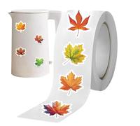 Autumn Leaf Stickers Bundle - Five Hundred Maple Style Decorative Decal Roll, Cute Seasonal Craft Supply for Laptop Water Bottle Scrapbook Planner Use | Thanksgiving Decor, School Activity, DIY