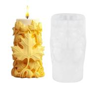 Autumn Leaves Candle & Soap Molds, Reusable Cylinder Mold with Maple Leaf Design, Easy Themed Non Stick Soap Candle Making, Ideal for Family, Friends, and Colleagues