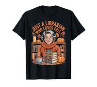 Autumn Librarian Life Books Pumpkins Coffee Cozy Fall Camiseta