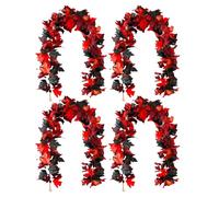 Autumn Maple Leaf Garland - 4 Pack 6ft Fall Garlands, Decorative Seasonal Foliage, Rustic Thanksgiving Holiday Accent, Vibrant Color Leaves | Flexible Design with Easy Hanging for Indoor Outdoor Patio