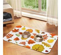 Autumn Maple Leaves,Waterproof Pet Feeding Mat,PU Leather Placemats for Cat Dog Water Bowl,Food Mats,40x60cm