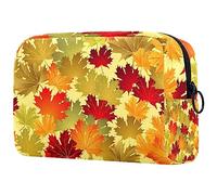 Autumn Maple Leaves1 - Bolsas pequeñas de maquillaje para mujer, bolsa de almacenamiento de cosméticos con cremallera, bolsa organizadora de accesorios de belleza, Multicolor 01, 18.5x7.5x13cm/7.3x3x5.1in
