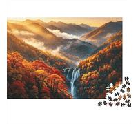 Autumn Mountain Puzzle 1000 Piezas Papel Reciclado Scenic Wilderness Puzzles for Adultos Divertido and Desafiante Juego Familiar Holiday Blessings Regalo for Hombres 38x26cm/1000pcs