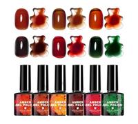 Autumn Nail - 6 Colors Ink Paint With Brush | Amber Nail Winter Theme With Smooth Application For Women Teen Girl Lady Mother Stage Performance Party Travel Salon