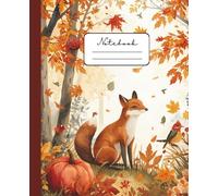 Autumn Notebook: Notebook with fox, pumpkin and leafs, 120 pages: Write, plan, journal, draw.