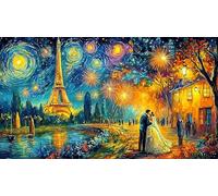 Autumn Paris Street with Torre Eiffel Puzzle de 1000 Piezas de Papel Reciclado - Juego Extremadamente diFícil Actividad para casa para Adultos 75x50/1000pcs