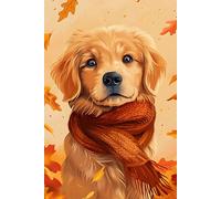 Autumn Paws Notebook: Cozy Fall-Themed Journal with Golden Retriever and Falling Leaves, 130 College-Ruled Pages for Writing, Journaling, and Everyday Notes
