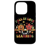 Autumn Pumpkin Teacher Retro Fall in Love with Learning Carcasa para iPhone 14 Pro