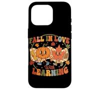 Autumn Pumpkin Teacher Retro Fall In Love with Learning Carcasa para iPhone 16 Pro