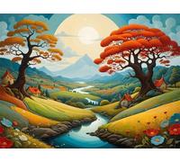 Autumn Scenery 1200 Piece Jigsaw Puzzles for Adults, Colourful, Challenging & Brainteasing Adult Puzzles 1200 Pieces Trees, Fun jigsaws for The Whole Family 30x20 Inch