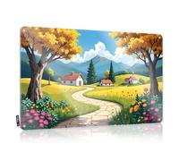 Autumn Serenity: A Village Path Through Golden Trees And Flower Spring Rustic - Decoración de pared retro dulce vintage (20 x 30 cm)