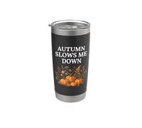 Autumn Slows Me Down Pumpkin Fall Cottagecore Cosecha acogedora Vaso térmico de acero inoxidable de doble pared