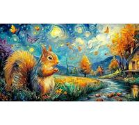Autumn-Squirrel-Holding-Nut Puzzle Familiar 1000 Piezas Desafiante y Divertido Papel Reciclado para Adultos 38x52/1000pcs