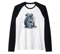 Autumn Tea Squirrel - Sweet Winter Forest Animal Camiseta Manga Raglan