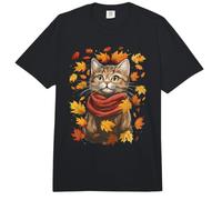 Autumn Themed Cute Cat Fall Breeze Kitten Cat Lover Comfort Colors Adult Heavyweight T-Shirt