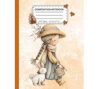 Autumn Time Composition Notebook - Cute Fall Girl and Lamb Design | Cozy Cottagecore Journal for School, Writing & Journaling | 8.5 x 11 Inch, 200 Pages