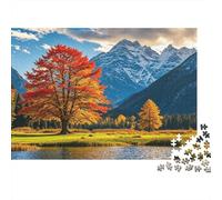 Autumn Tree 1000 Piezas Jigsaw Puzzle Recycled Fall Landscape Senior Puzzles Party Game Props Developing Children‘s Intelligence Educational Fun 52x38cm/1000pcs