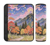 Autumn Trees Mystery - Paquete de 2 fundas para correa de cinturón, evita que el cinturón de seguridad corte en el cuello, cojín para cinturón de seguridad para la mayoría de los coches